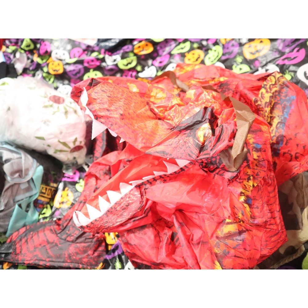 Red Inflatable Costume Large Red Wind Mens Ride On T-Rex Dinosaur Halloween